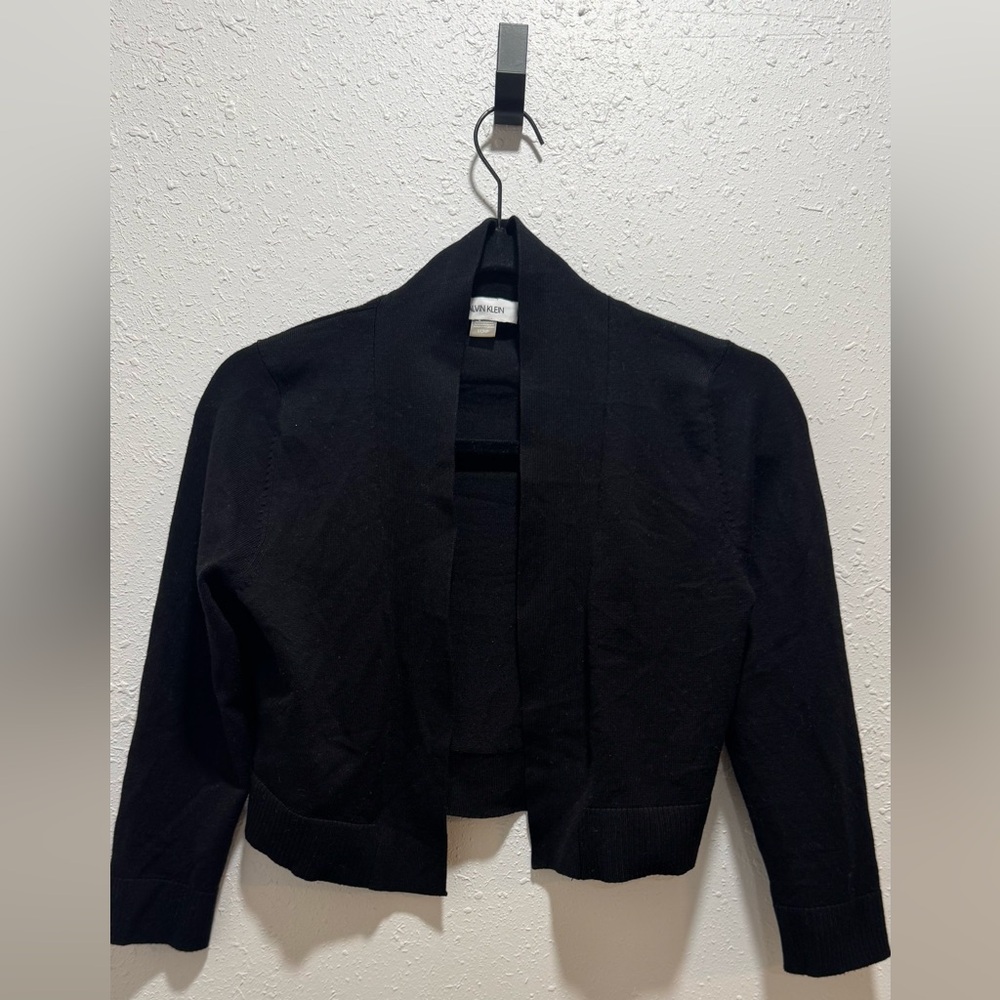 Calvin Klein Women's Black Open-Front Blazer